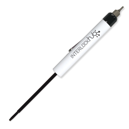 Custom Pocket Screwdriver - 1/8" Flat Tip Blade w/Hex Bit Top - White Custom Pocket Screwdriver - 1/8" Flat Tip Blade w/Hex Bit Top - White