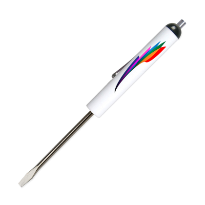 Custom Fixed # 0-1 Standard Blade - Magnet Top Screwdriver - White 