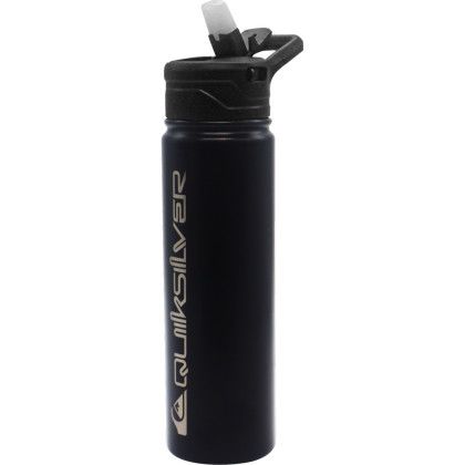 Quiksilver Venice 24 oz Stainless Steel Water Bottle with logo - Black - Side View Quiksilver Venice 24 oz Stainless Steel Water Bottle with logo - Black - Side View