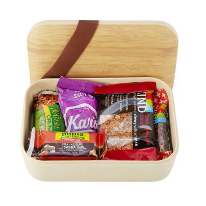 Custom Bamboo Bento Snax Gift set - Natural Lifestyle View 