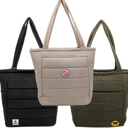 Custom Otaria Puffy Recycled Tote Bag With Full Color Imprint - All Colors 