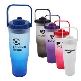 Custom Halcyon 30 oz Recycled Ombre Tumbler With Carrying Handle - All Colors 