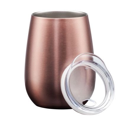 Custom Vivaldi Wine Tumbler - 10 oz - Rose Gold - Open View Custom Vivaldi Wine Tumbler - 10 oz - Rose Gold - Open View