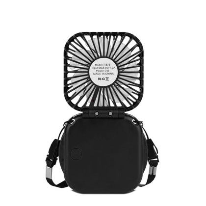 Custom Portable Rechargeable Desk and Neck Fan - Black 