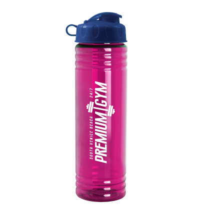 Custom 24 oz. Slim Fit Water Bottle with Flip Lid - Digital - Translucent Fuschia Custom 24 oz. Slim Fit Water Bottle with Flip Lid - Digital - Translucent Fuschia