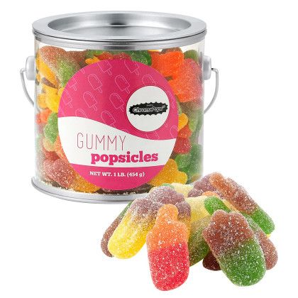 Custom Summer Candy Pails (Large) - Sugar Dusted Gummy Popsicles Custom Summer Candy Pails (Large) - Sugar Dusted Gummy Popsicles