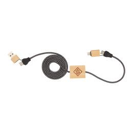 Custom FSC 100% Bamboo 5-in-1 100W Laptop Charging Cable Custom FSC 100% Bamboo 5-in-1 100W Laptop Charging Cable