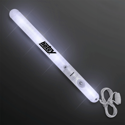 Custom Flashing LED White Patrol Wand Custom Flashing LED White Patrol Wand