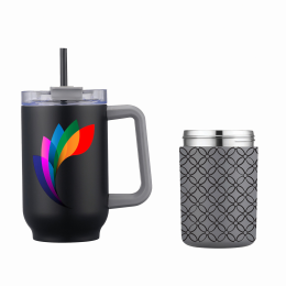 Custom 3-in-1 Stainless Steel 20 oz Tumbler and Can Cooler with handle - Black Custom 3-in-1 Stainless Steel 20 oz Tumbler and Can Cooler with handle - Black