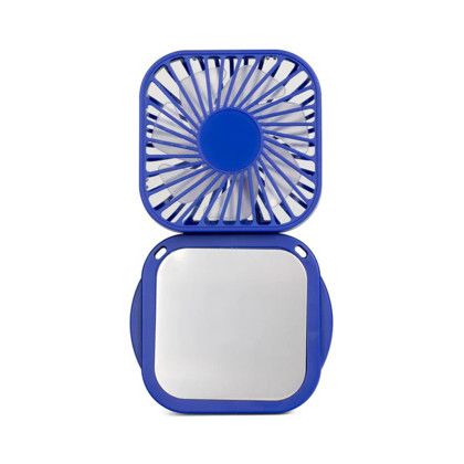 Custom Portable Rechargeable Desk and Neck Fan - Blue Back View