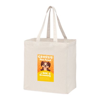 Custom Recycled Cotton Canvas Grocery Bag |12x8x13| - Color-Evolution Custom Recycled Cotton Canvas Grocery Bag |12x8x13| - Color-Evolution