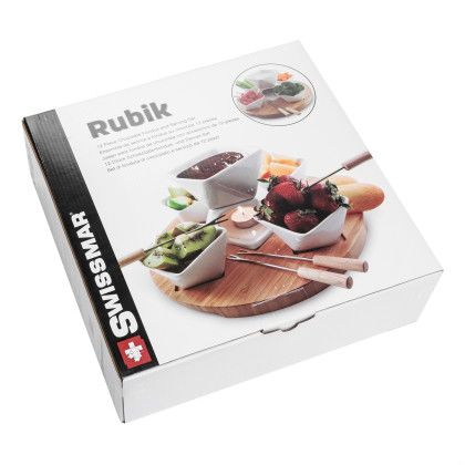 Custom Swissmar Rubik 12pc Fondue Set - Packaging View Custom Swissmar Rubik 12pc Fondue Set - Packaging View