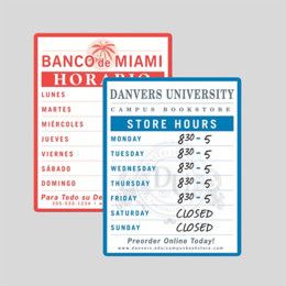 Custom Store Hour Sign, Dry Erase Custom Store Hour Sign, Dry Erase