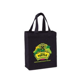 Custom Recycled Cotton Canvas Tote Bag |8x5x10| - Color Evolution - Black Custom Recycled Cotton Canvas Tote Bag |8x5x10| - Color Evolution - Black