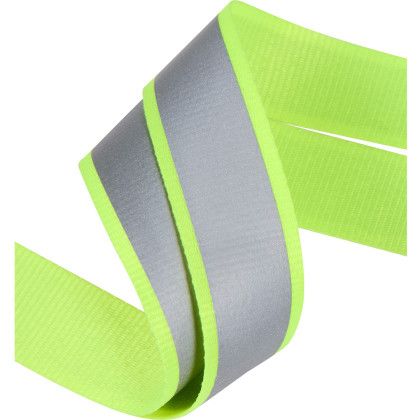Custom Recycled Polyester Reflective Lanyard - Yellow Round View Custom Recycled Polyester Reflective Lanyard - Yellow Round View