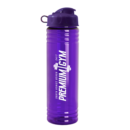 Custom 24 oz. Slim Fit Water Bottle with Flip Lid - Digital - Translucent violet Custom 24 oz. Slim Fit Water Bottle with Flip Lid - Digital - Translucent violet