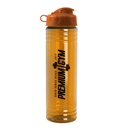 Custom 24 oz. Slim Fit Water Bottle with Flip Lid - Digital - Translucent orange Custom 24 oz. Slim Fit Water Bottle with Flip Lid - Digital - Translucent orange