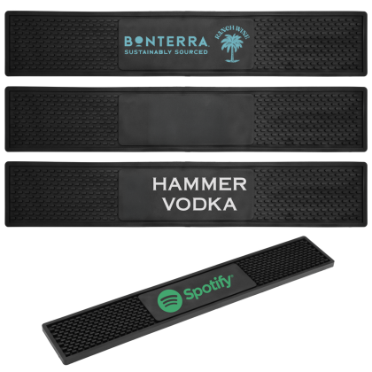 Custom Heavy Duty Vinyl Bar Counter Rail Mat - 3 1/2" x 20"