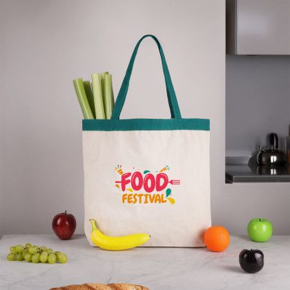 Custom 12 oz Cotton Canvas Tote Bag: 17.5" W x 16" H