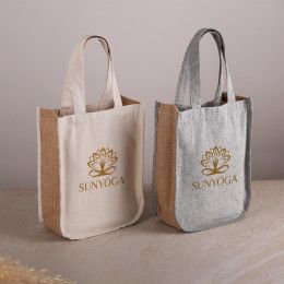 Custom Quetico 10 oz Cotton & Jute Fashion Tote - All color Custom Quetico 10 oz Cotton & Jute Fashion Tote - All color