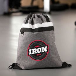 Custom reGen rPET Polyester Drawstring Bag - Gray Custom reGen rPET Polyester Drawstring Bag - Gray