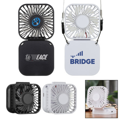 Custom Handheld Rechargeable Folding Mini USB Fan with Lanyard - All Colors Custom Handheld Rechargeable Folding Mini USB Fan with Lanyard - All Colors