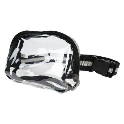 Custom Soft TPU Crossbody Clear Stadium Sling Fanny Waist Pack - Clear - Side View Custom Soft TPU Crossbody Clear Stadium Sling Fanny Waist Pack - Clear - Side View