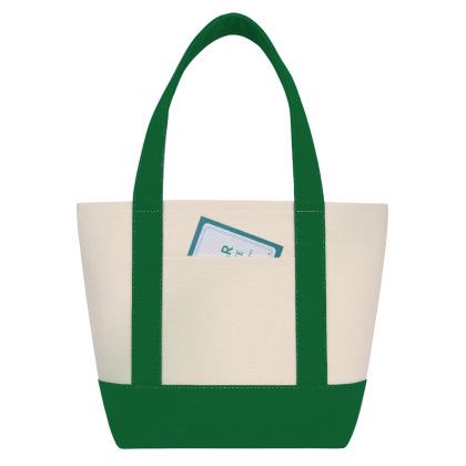 Custom 14 oz. Mini TJ Canvas Tote Bag - Forest Green Custom 14 oz. Mini TJ Canvas Tote Bag - Forest Green