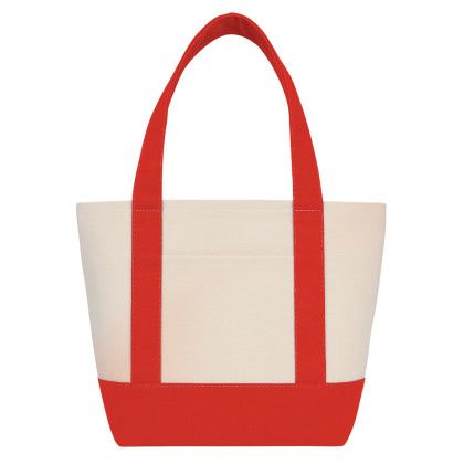 Custom 14 oz. Mini TJ Canvas Tote Bag - Red Custom 14 oz. Mini TJ Canvas Tote Bag - Red