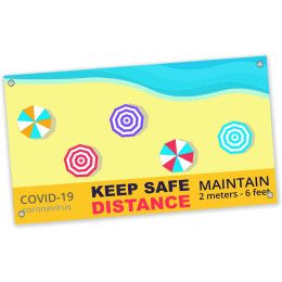 Custom 48" rPET Polyester Medium Banner - All Over Dye Sub - White Custom 48" rPET Polyester Medium Banner - All Over Dye Sub - White