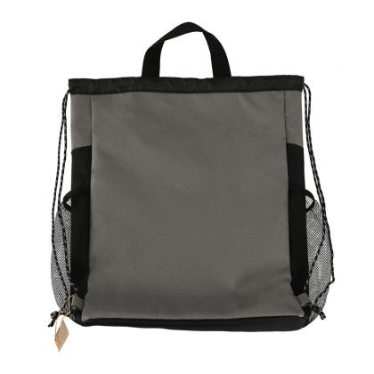 Custom Rainier Recycled Drawstring Bag - Back View 