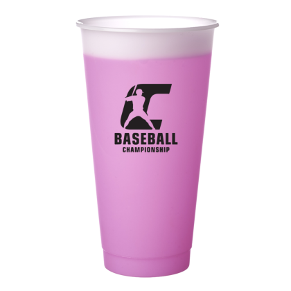 Custom 24 oz. Color Changing Mood Stadium Cups - Pink Custom 24 oz. Color Changing Mood Stadium Cups - Pink
