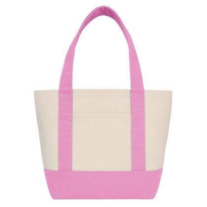 Custom 14 oz. Mini TJ Canvas Tote Bag - Pink Custom 14 oz. Mini TJ Canvas Tote Bag - Pink
