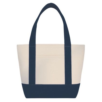 Custom 14 oz. Mini TJ Canvas Tote Bag - Navy Blue Custom 14 oz. Mini TJ Canvas Tote Bag - Navy Blue