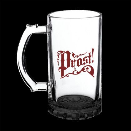 Custom 16 oz Color Bottom Beer Stein - Black Custom 16 oz Color Bottom Beer Stein - Black