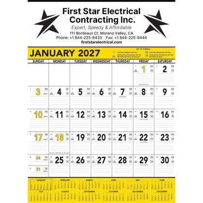 Custom Commercial Contractor Calendar: Yellow & Black 2027 Custom Commercial Contractor Calendar: Yellow & Black 2027