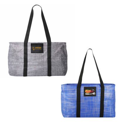 Bohemian Non-Woven Collapsible Tote Bag with Logo - all colors
