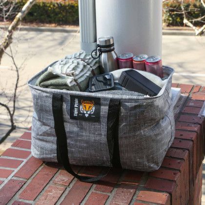 Bohemian Non-Woven Collapsible Tote Bag - Gray lifestyle