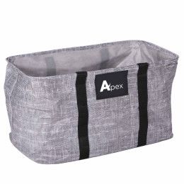 Bohemian Non-Woven Collapsible Tote Bag with Logo - Gray