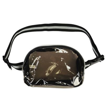 Custom Soft TPU Crossbody Clear Stadium Sling Fanny Waist Pack - Black Custom Soft TPU Crossbody Clear Stadium Sling Fanny Waist Pack - Black