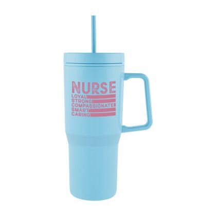 Custom 28 oz. Intrepid Recycled PS Double Wall Tumbler - Light Blue 