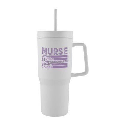 Custom 28 oz. Intrepid Recycled PS Double Wall Tumbler - White 