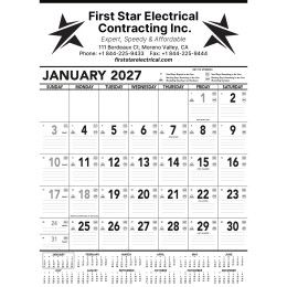 Custom Commercial Contractor Calendar: Black & White 2027 Custom Commercial Contractor Calendar: Black & White 2027