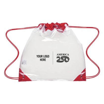 Custom America250 Touchdown Clear EVA Drawstring Backpack Custom America250 Touchdown Clear EVA Drawstring Backpack