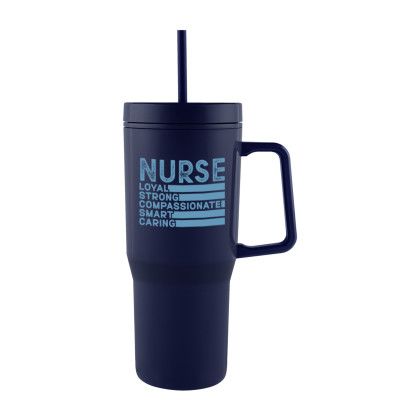 Custom 28 oz. Intrepid Recycled PS Double Wall Tumbler - Navy 