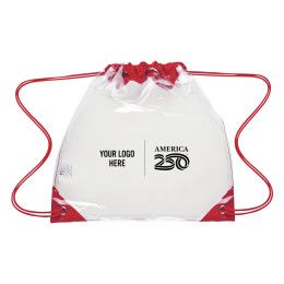Custom America250 Touchdown Clear EVA Drawstring Backpack Custom America250 Touchdown Clear EVA Drawstring Backpack