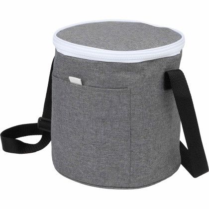Custom Round 9 Can Recycled Cooler Bag - Side View Custom Round 9 Can Recycled Cooler Bag - Side View