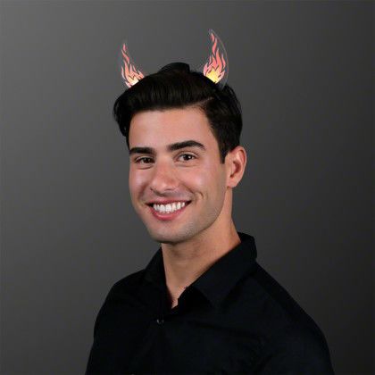Custom Dancing Flames Light Up Devil Horn Headband - Lifestyle View 