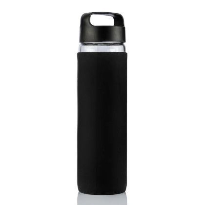 Custom 20 oz Lulumax Bottle - Black Front View 