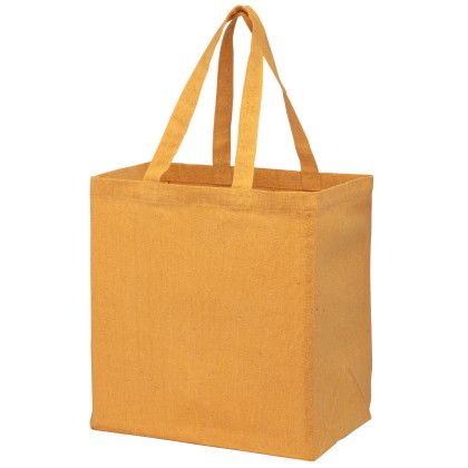 Custom Recycled Cotton Canvas Grocery Bag |12x8x13| - Blank - Yellow Custom Recycled Cotton Canvas Grocery Bag |12x8x13| - Blank - Yellow